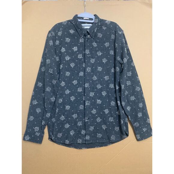 THESE GLORY DAYS Black "ASH" LS Button Down Shirt Heavy Weight Scandinavia Sz L - Picture 5 of 13